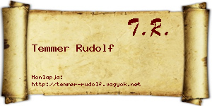 Temmer Rudolf névjegykártya