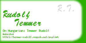 rudolf temmer business card
